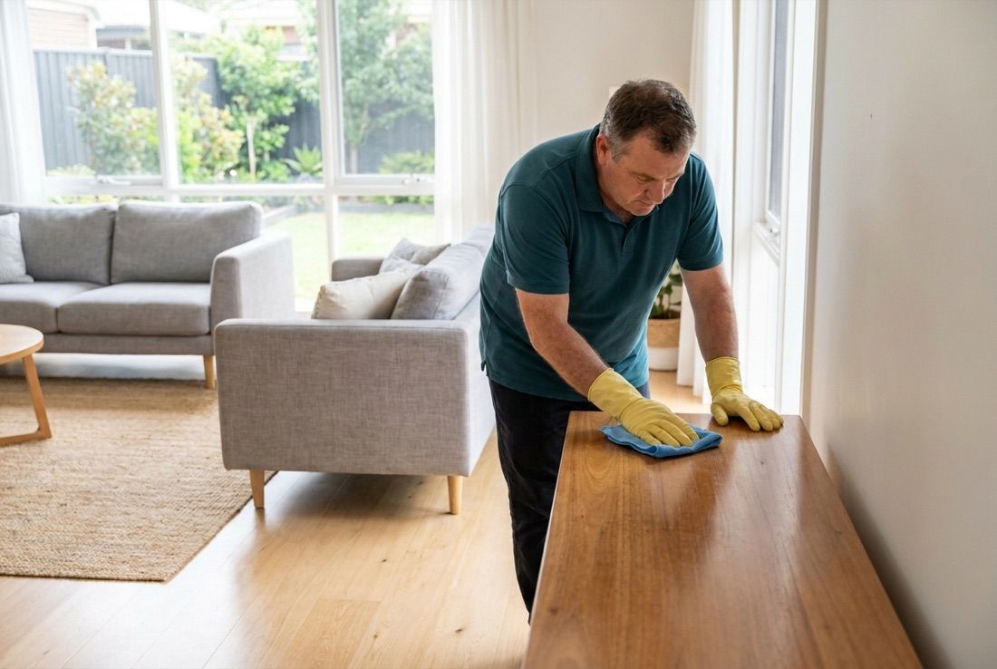 A spotless, inspection-ready room cleaned by Jupiter